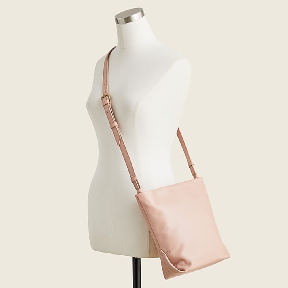 🆕{J. Crew} Oslo Soft Pink Pebble Leather Bucket CrossBody Bag